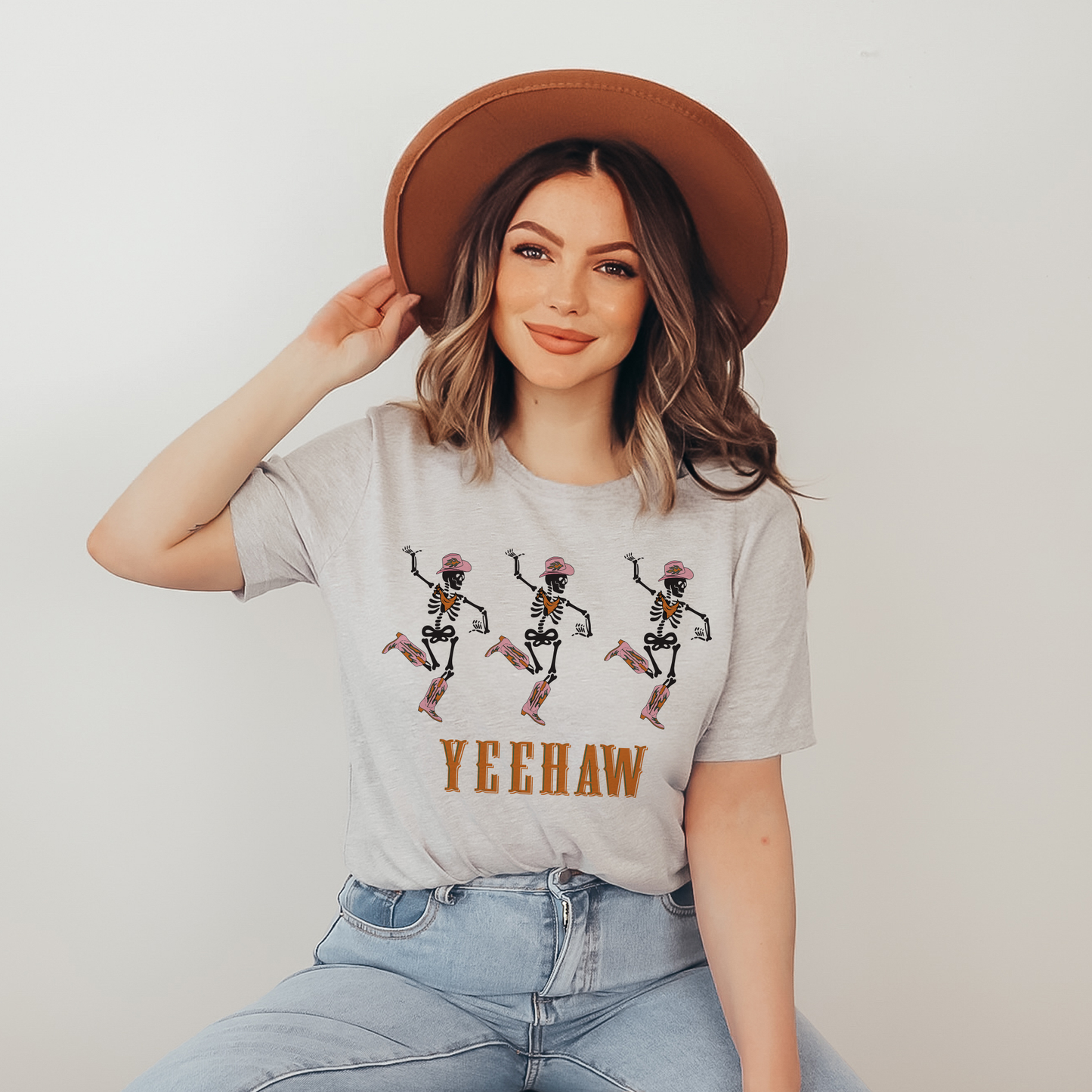 Yeehaw Cowgirl Skeletons T Shirt