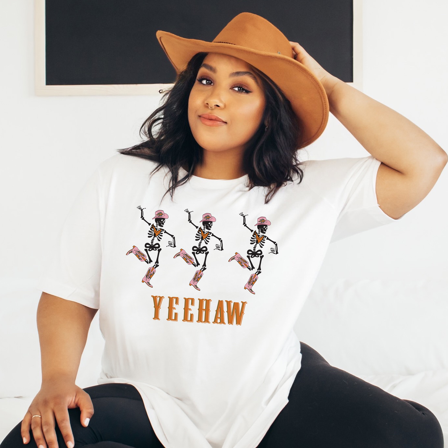 Yeehaw Cowgirl Skeletons T Shirt