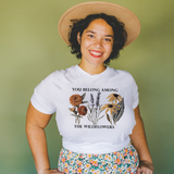 Women's white wildflower graphic