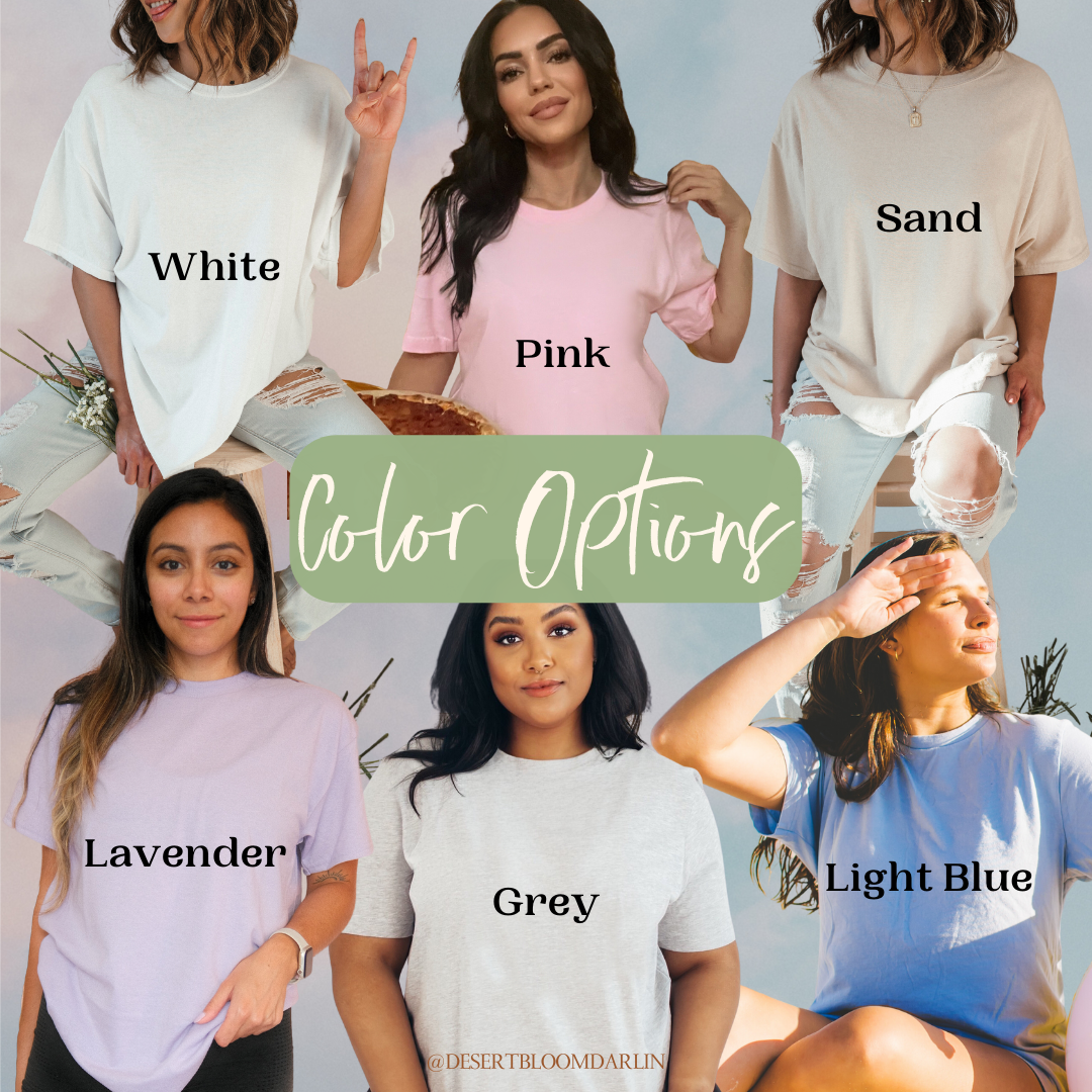 a group of women wearing different colored shirts