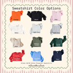 a collection of twelve different colored cotton polyester sweatshirts, each with a unique color and design.