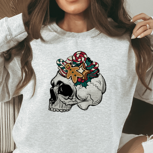 Festive Christmas Skull Sweatshirt