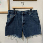 Custom Wrangler high waisted denim cutoff shorts in size 16