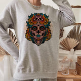 Floral Woman Skull Dia de los Muertos