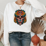 Floral Woman Skull Dia de los Muertos