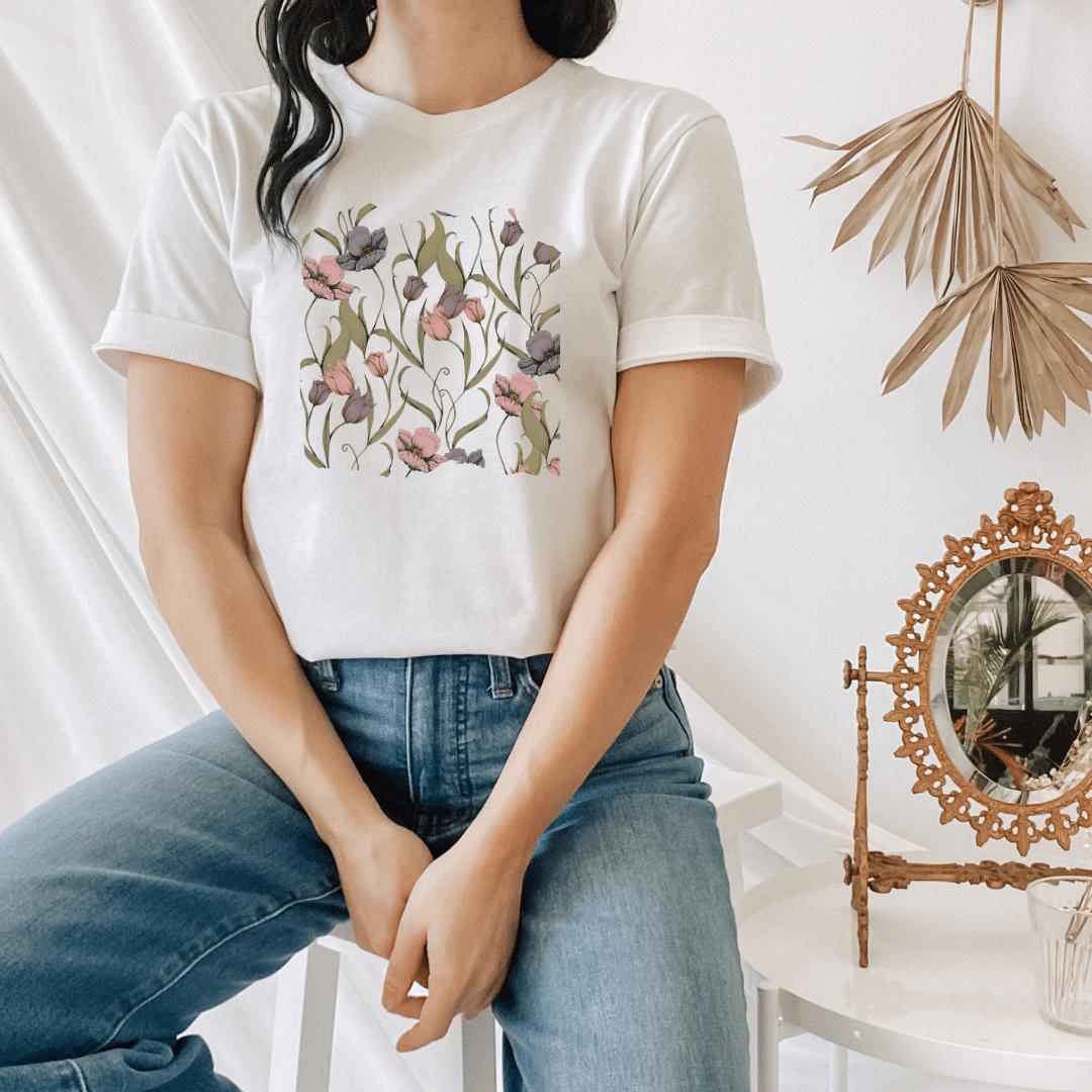Floral beauty graphic tee