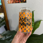Hello pumpkin Libbey glass can
