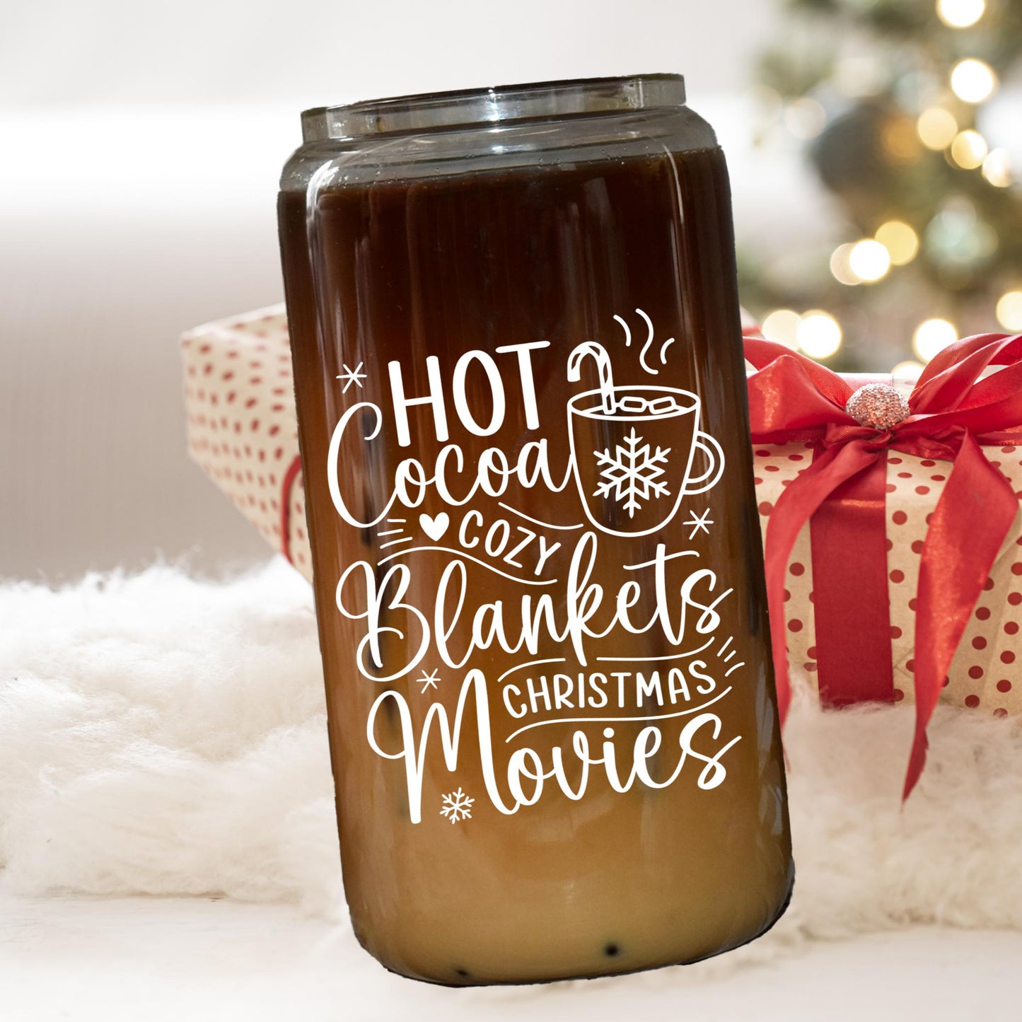 Hot Cocoa and Cozy Blankets Libbey Glass Can