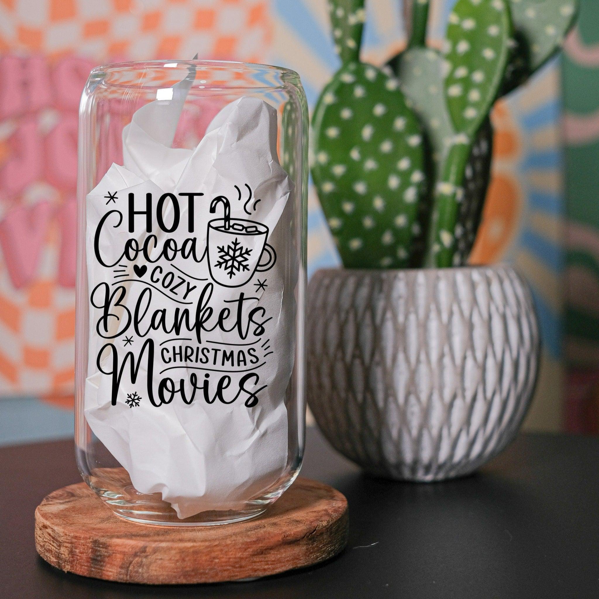 Hot Cocoa and Cozy Blankets Libbey Glass Can