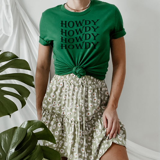 St. Patrick's Day Howdy Wave Text T Shirt