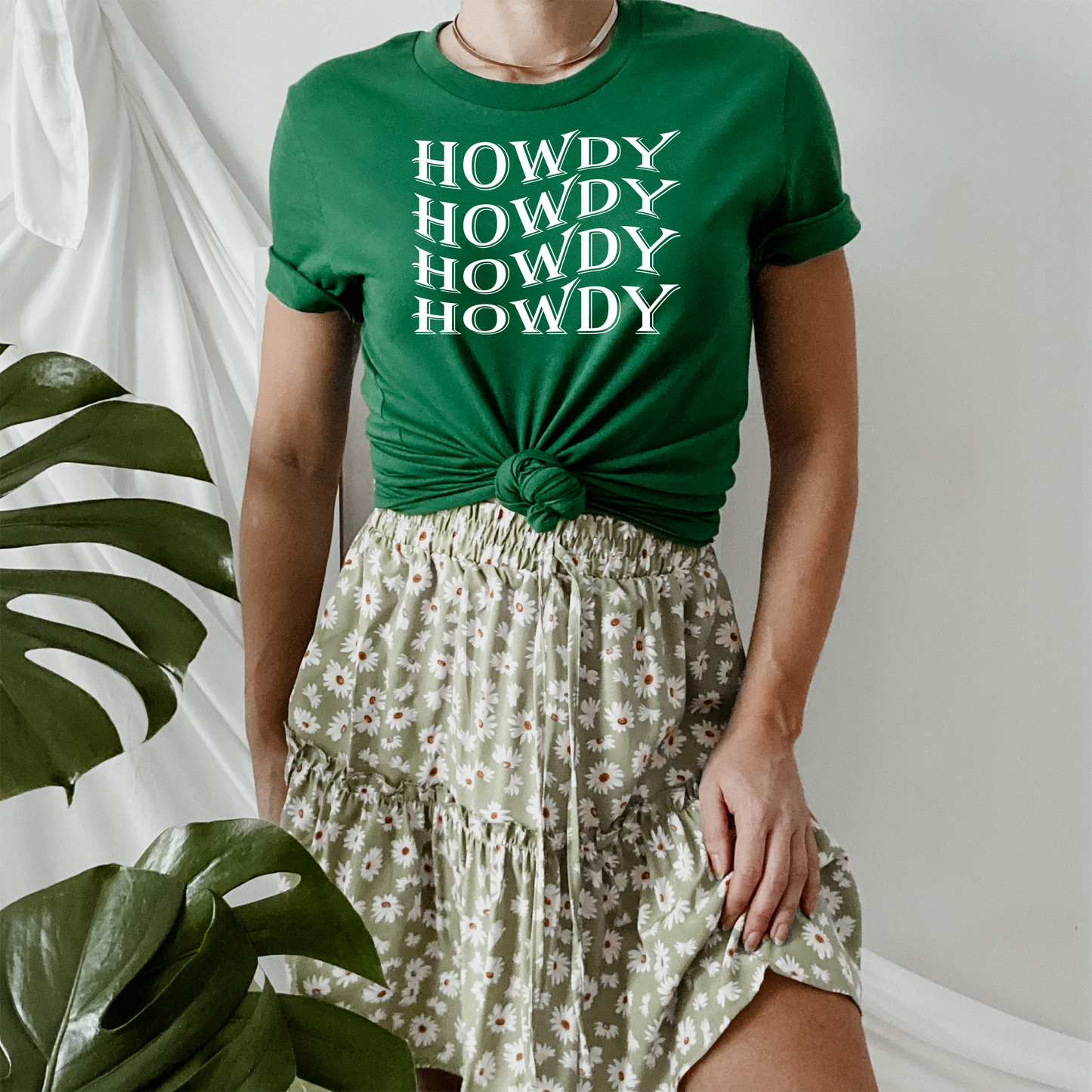 St. Patrick's Day Howdy Wave Text T Shirt