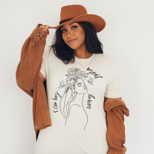 I Can Buy Myself Flowers Floral Woman Outline T Shirt