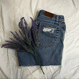 Lee distressed high waisted Cutoffs. Size 26