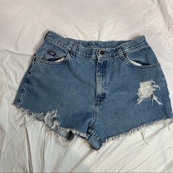 Lee distressed high waisted Cutoffs. Size 30