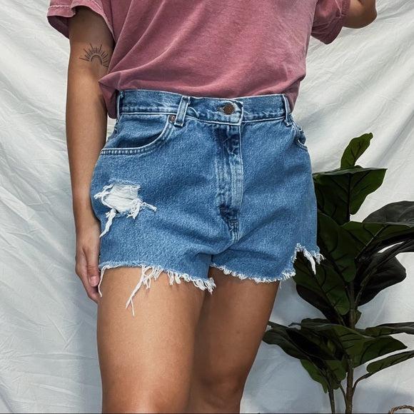 Lee distressed high waisted Cutoffs. Size 30