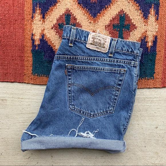 Levi's distressed high waisted Cutoffs Size 22