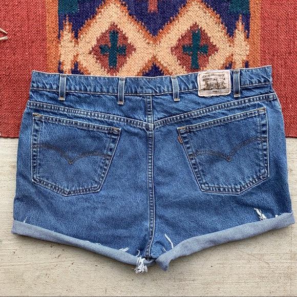 Levi's distressed high waisted Cutoffs Size 22