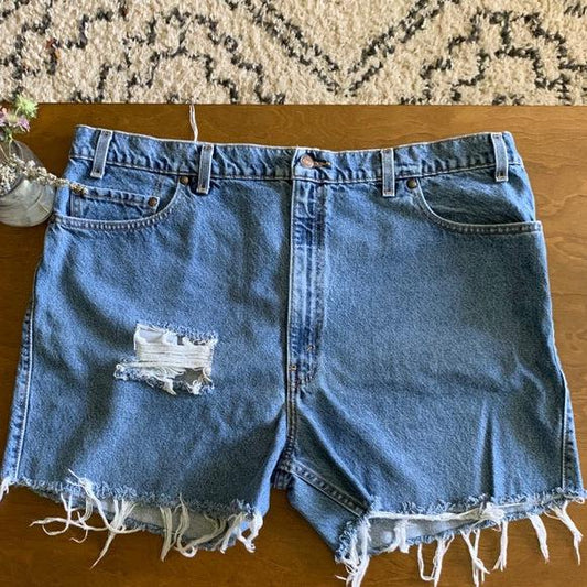 Levi's distressed high waisted Cutoffs Size 22