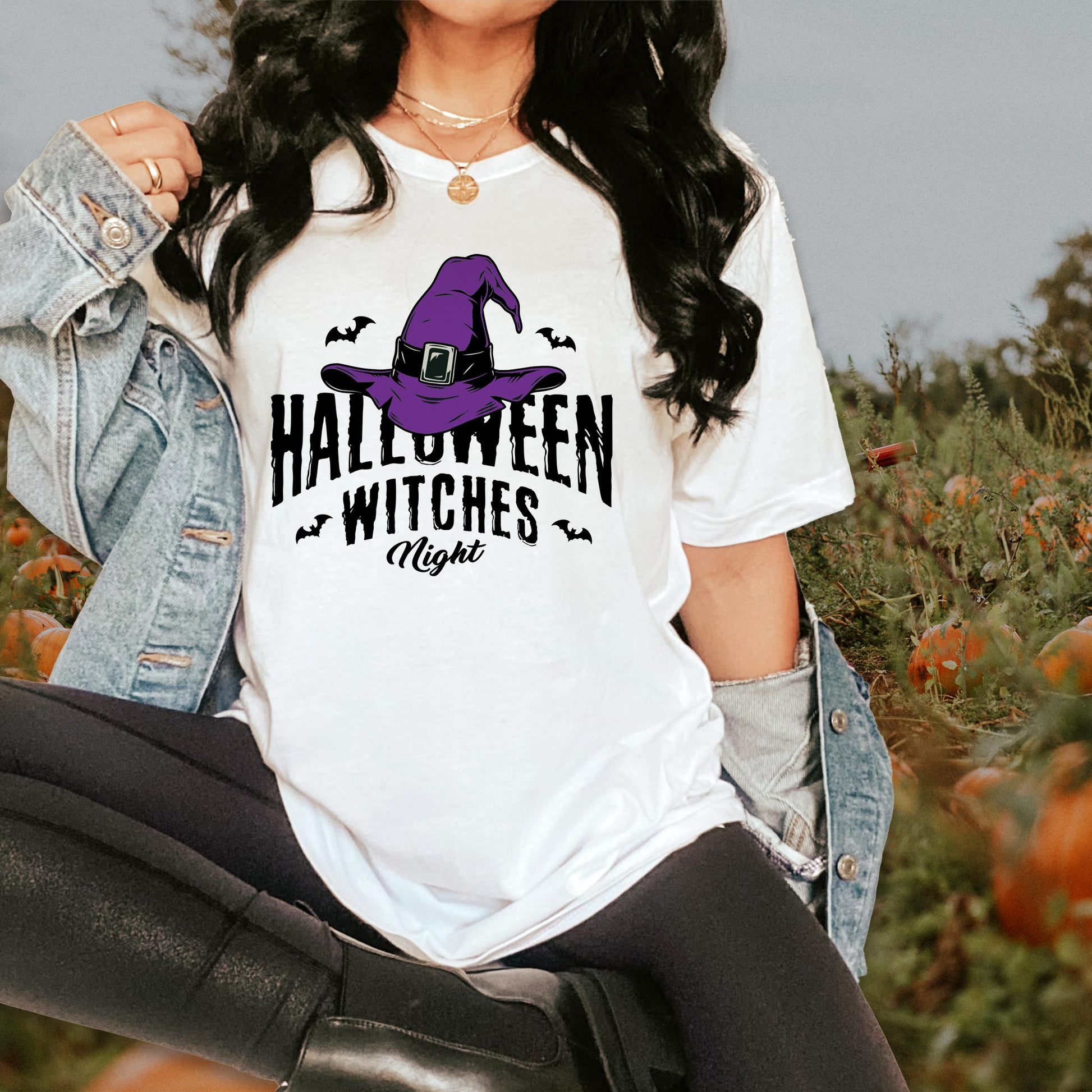 Purple Halloween Witches Night