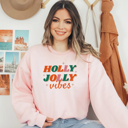 Retro Holly Jolly Vibes Sweatshirt