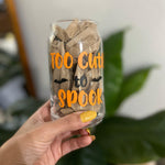 Too Cute to Spook bat Libbey glass can
