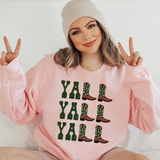 Yall Yall Yall Dark Green Cowboy Cowgirl Western Boots Sweatshirt