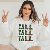 Yall Yall Yall Dark Green Cowboy Cowgirl Western Boots Sweatshirt