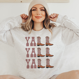 Yall Yall Yall Dusty Pink Cowboy Cowgirl Western Boots Sweatshirt