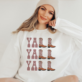Yall Yall Yall Dusty Pink Cowboy Cowgirl Western Boots Sweatshirt