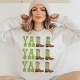 Yall Yall Yall Light Green Cowboy Cowgirl Western Boots Sweatshirt