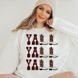 Yall Yall Yall Maroon Aggie Cowboy Cowgirl Western Boots Sweatshirt