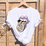 Women's Floral Tongue Vintage Graphic
