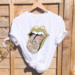 Women's Floral Tongue Vintage Graphic