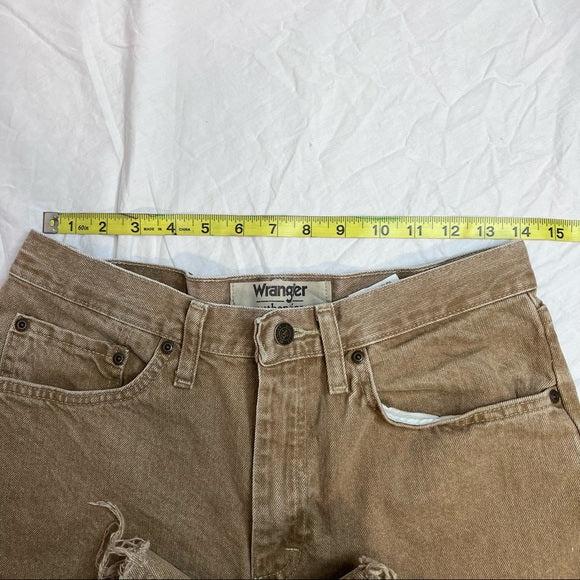 Wrangler tan/khaki High waisted denim Cutoffs. Waist Size 28