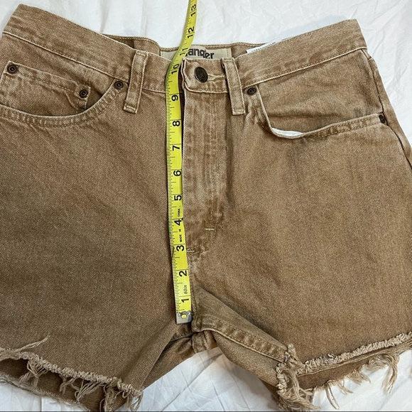 Wrangler tan/khaki High waisted denim Cutoffs. Waist Size 28