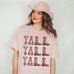 Yall Yall Yall Dusty Pink Cowboy Cowgirl Western Boots
