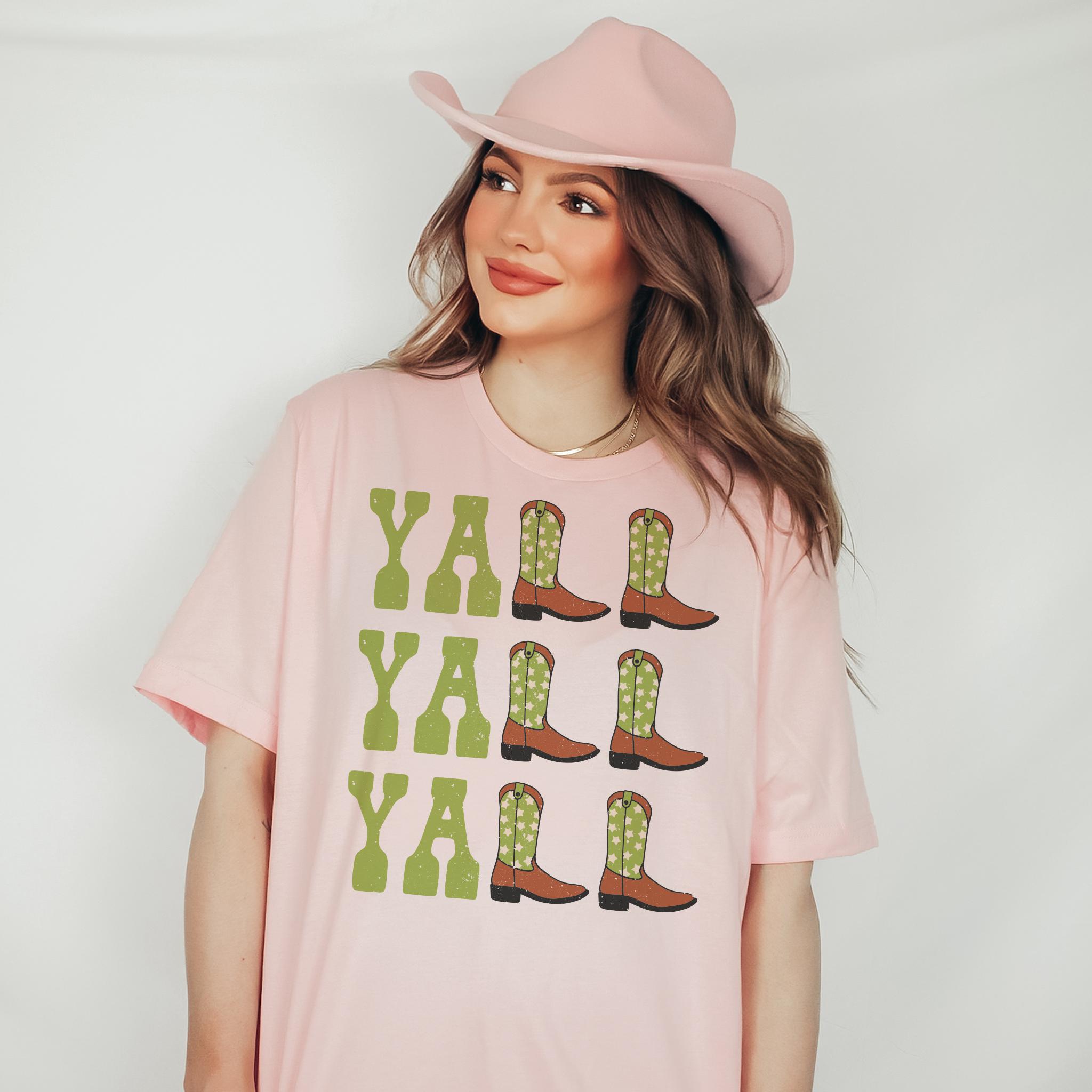 Yall Yall Yall Light Green Cowboy Cowgirl Western Boots